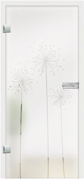 Pusteblume design on frosted glass
